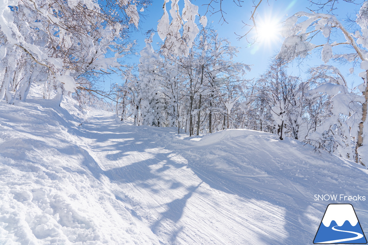 カムイスキーリンクス｜３連休の中日は絶好のスキー＆スノーボード日和☆澄み切った青空に巨大なスノーモンスターが映える！
